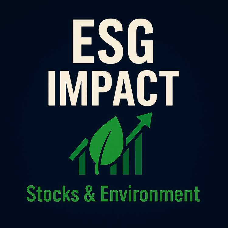 Dark-blue thumbnail with “ESG Impact” in white and a green leaf over a rising stock chart.