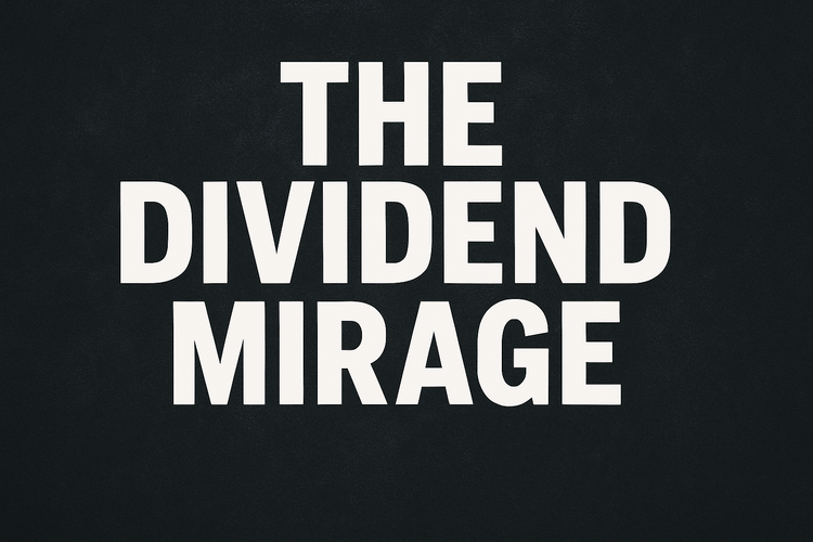black background with white words "The Dividend Miarge"