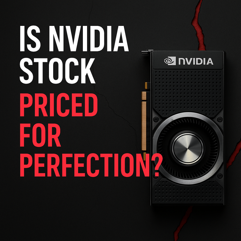 Thumbnail with NVIDIA GPU on dark background and red cracks, symbolizing overvaluation risks and market pressure.